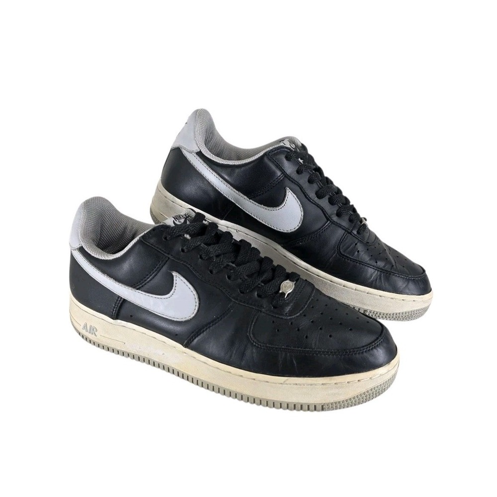 Vintage 2003 Nike Air Force 1 Low Black Neutral Grey Mens 10.5 Shoes 306353-004